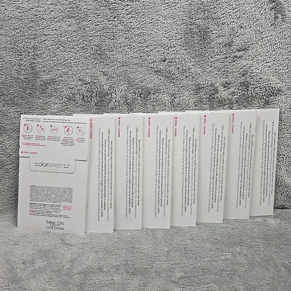 Lot‎ Of 8 Color Street Real Nail Polish Strips Cammo Swirls Leopard Patterns